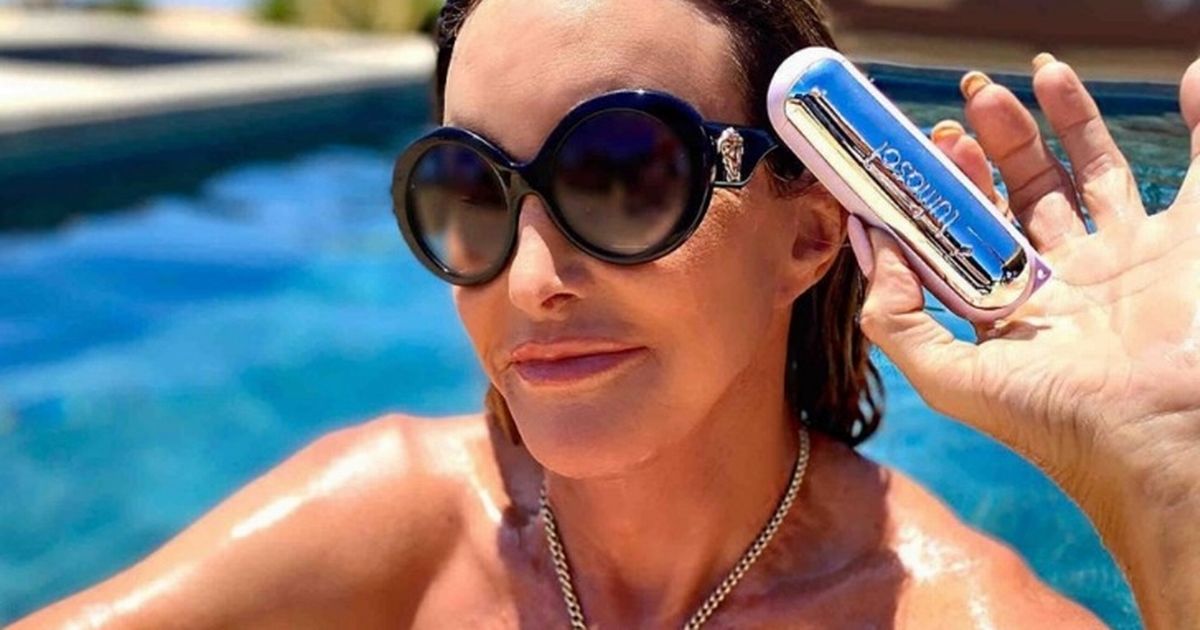 Caitlyn Jenner strips completely naked as she goes skinny dipping in her pool