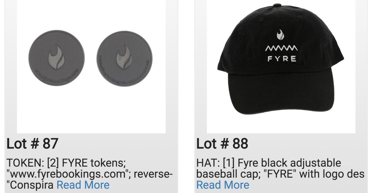 U.S. Marshals auctioning Fyre Festival merchandise