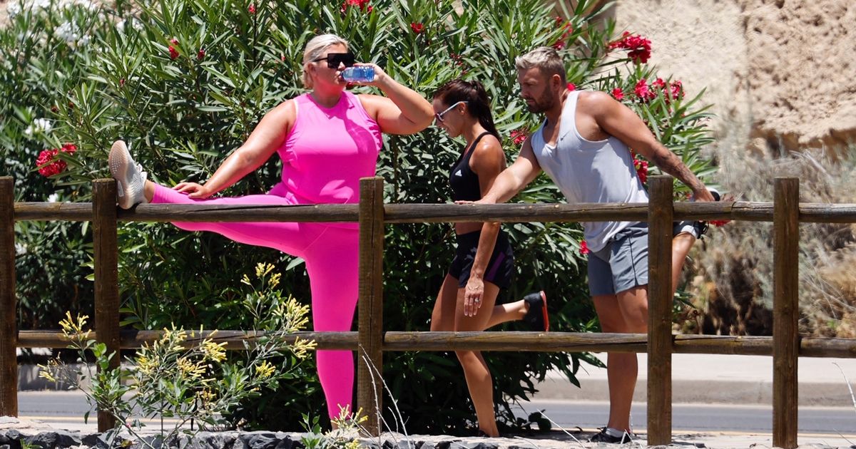 Gemma Collins shows off her flexibility in hot pink Lycra on heartbreak holiday