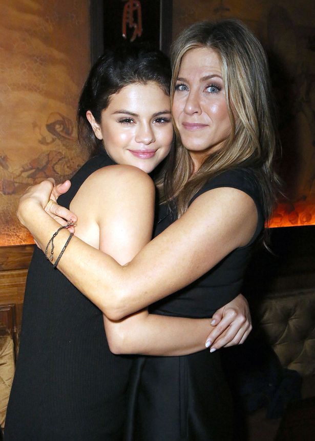 Singer Selena Gomez and actress Jennifer Aniston attend the CAKE party for Jennifer Aniston hosted by Perrier-Jouet And Cinelou Films at Chateau Marmont's Bar Marmont on December 5, 2014