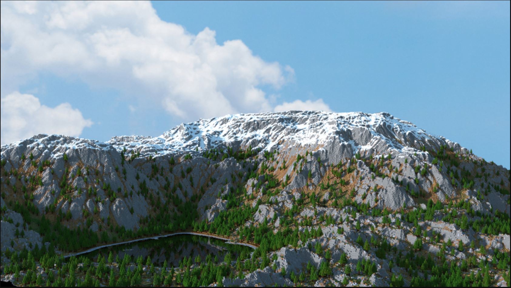 Is That A Photo Of A Mountain? No That Is A Mountain That Has Been Created In Minecraft