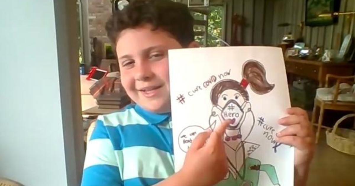 Young artist sells his drawings of health care heroes to raise money for PPE