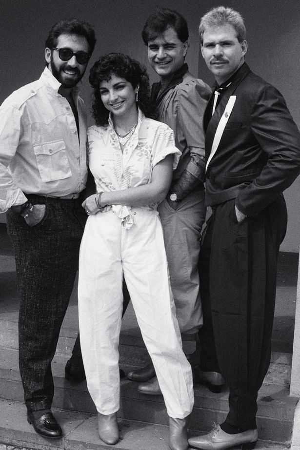 Miami Sound Machine whilst on a photo session in Kensington Gardens, London, September 1984.