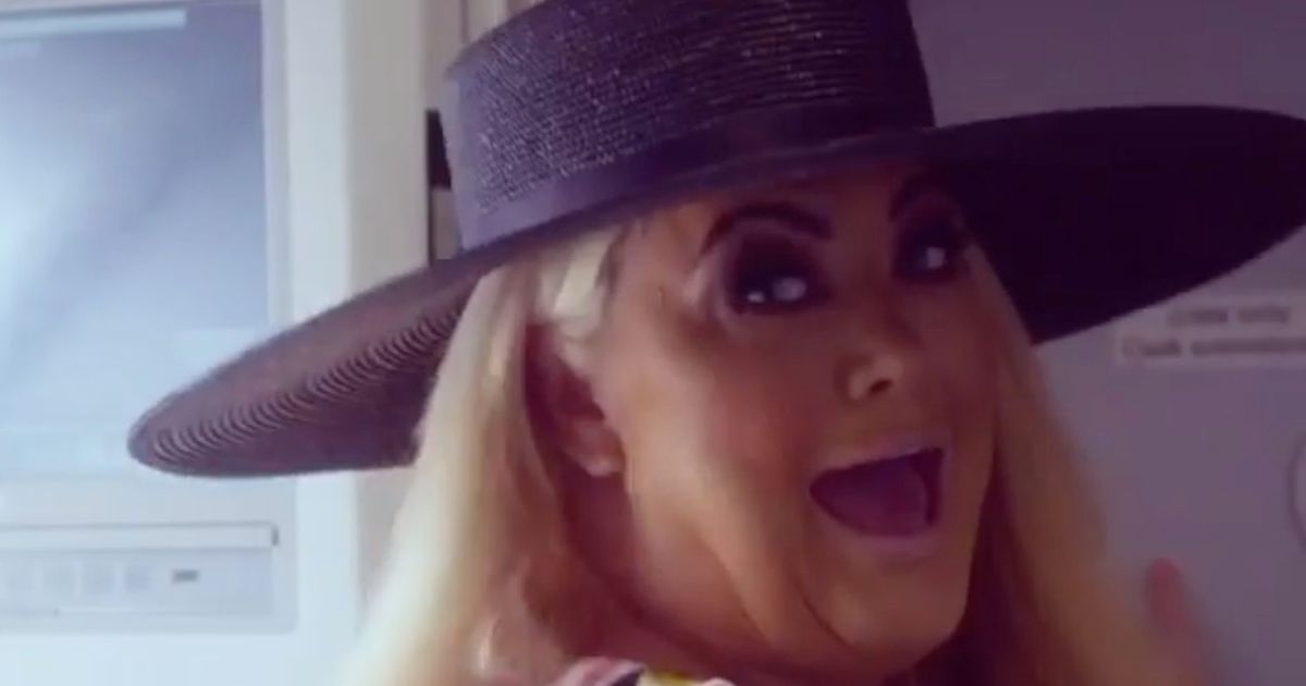 Gemma Collins ditches face mask as she films Wizz Air advert on an airplane