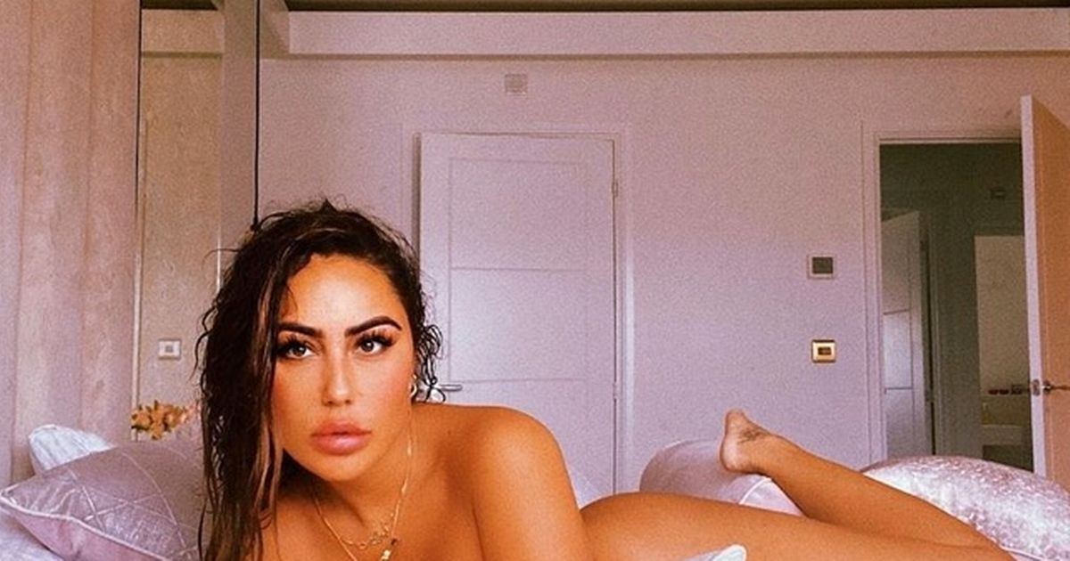 Geordie Shore’s Sophie Kasaei poses completely nude with just pillow to cover up