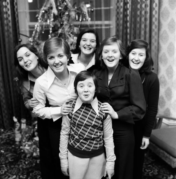 The Nolan sisters in 1974: L-R Maureen, Linda, Anne, Bernadette and Denise with Coleen at the front