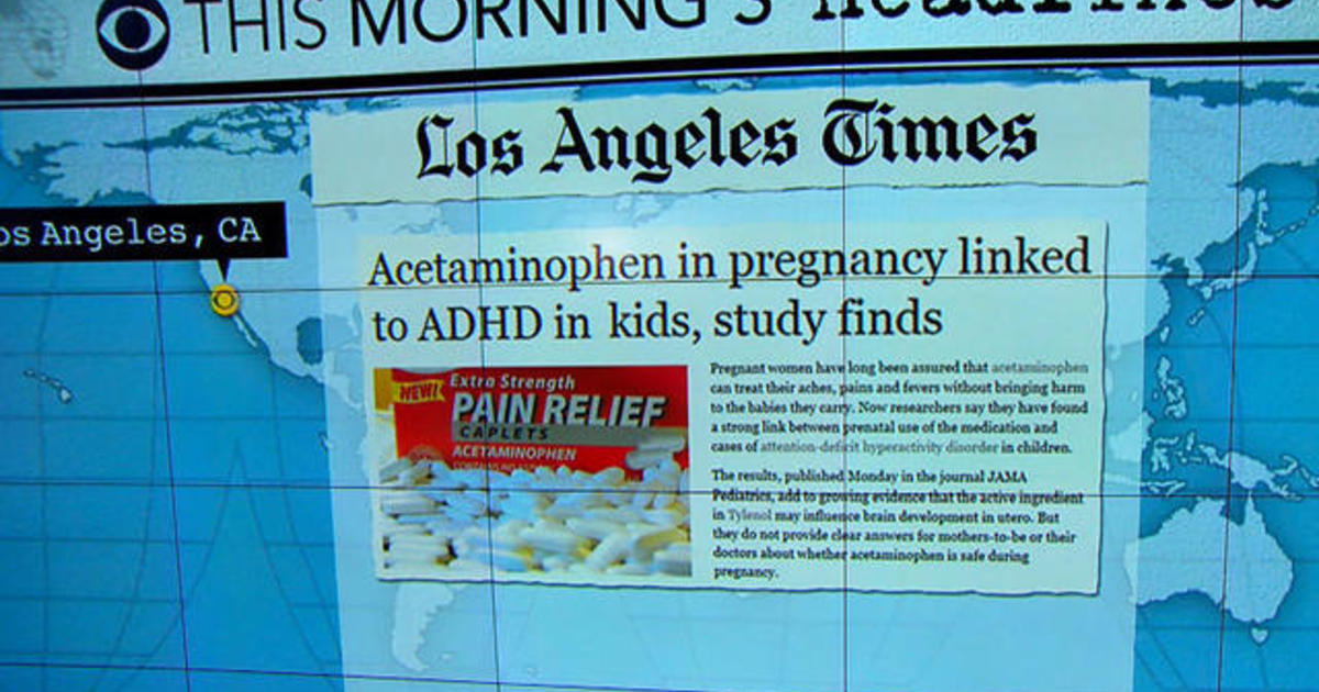 Headlines: Acetaminophen taken during pregnancy possibly linked to ADHD in children