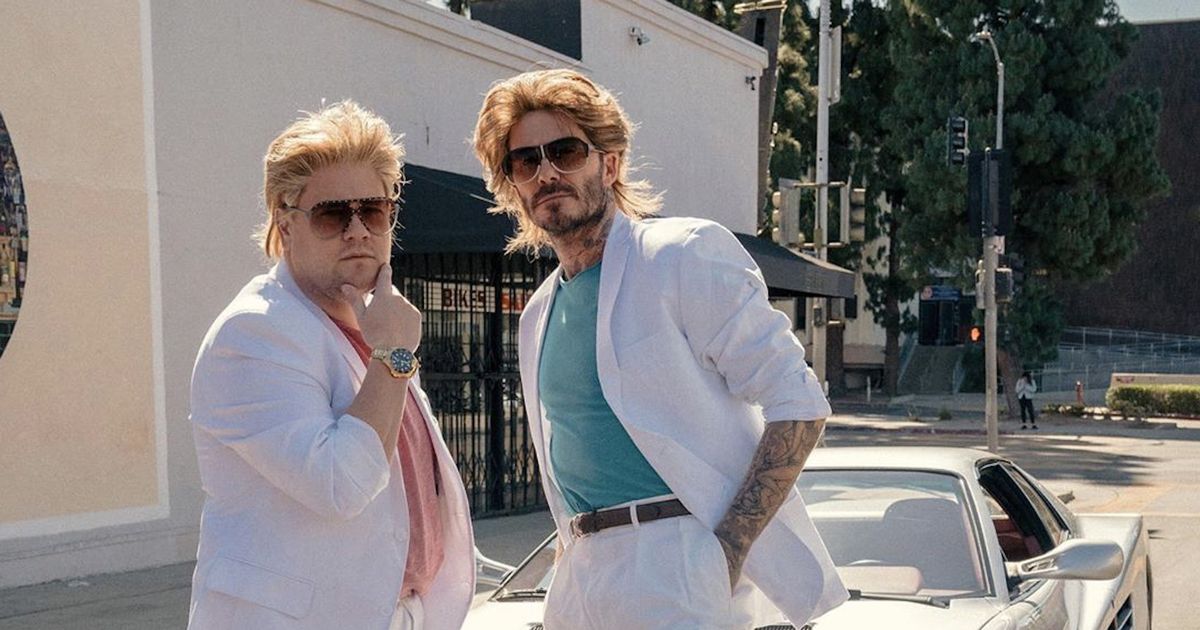 James Corden and David Beckham channel Miami Vice’s Sonny and Rico in new sketch