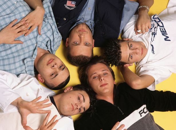 J Brown, Abz Love, Ritchie Neville, Scott Robinson and Sean Conlon as 5ive in 1997