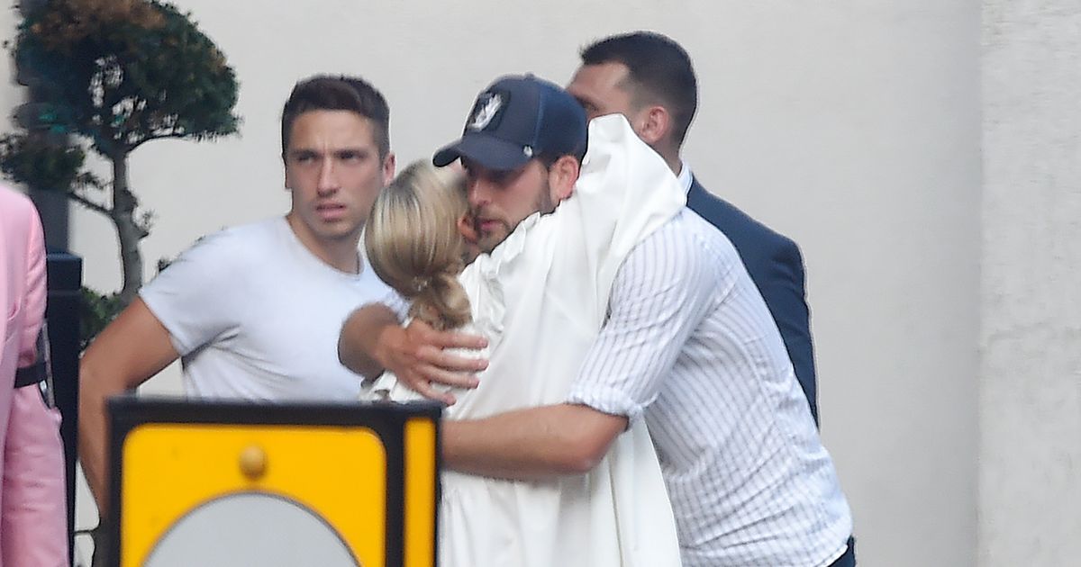 Caroline Flack’s former boyfriend Lewis Burton shares hug with mystery woman