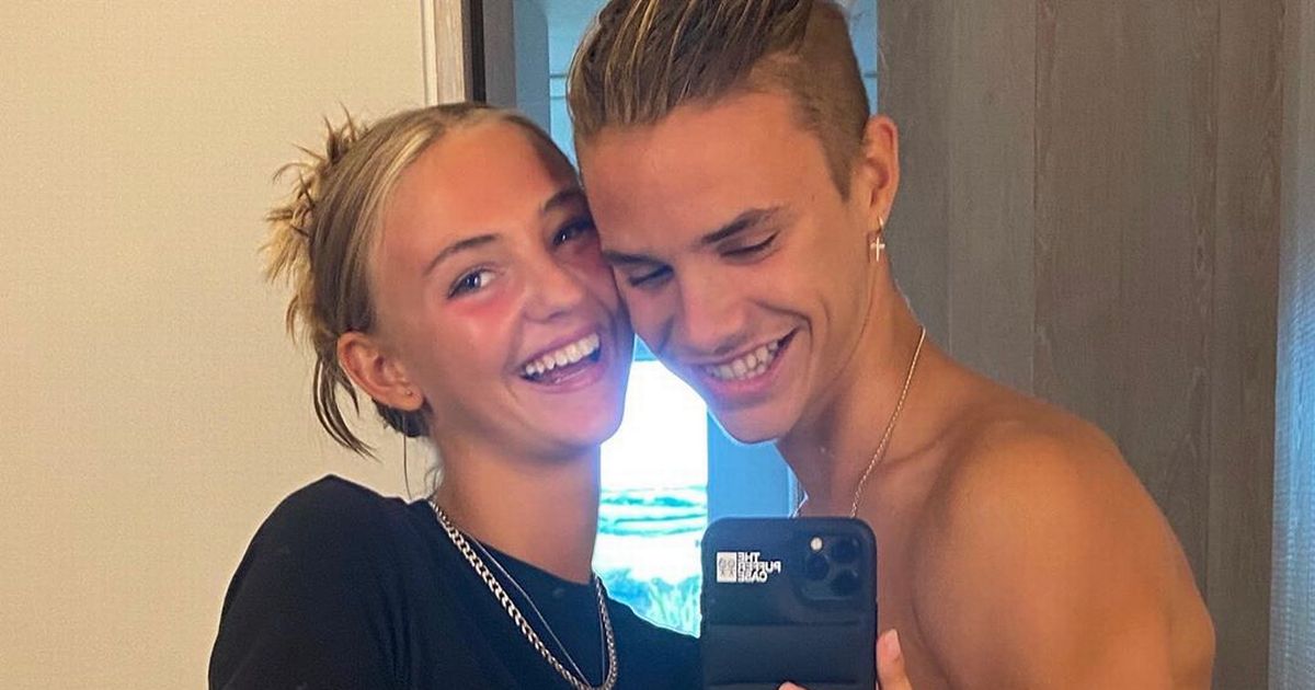 Romeo Beckham wraps his arms around girlfriend Mia in loved-up mirror selfie