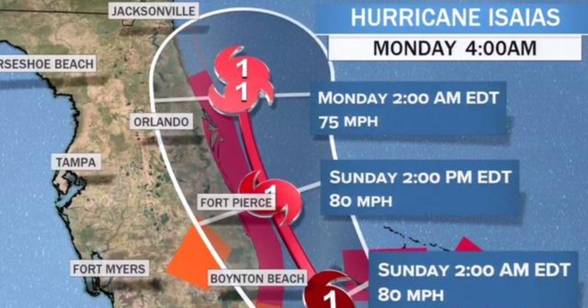 Hurricane Isaias heads toward Florida coast