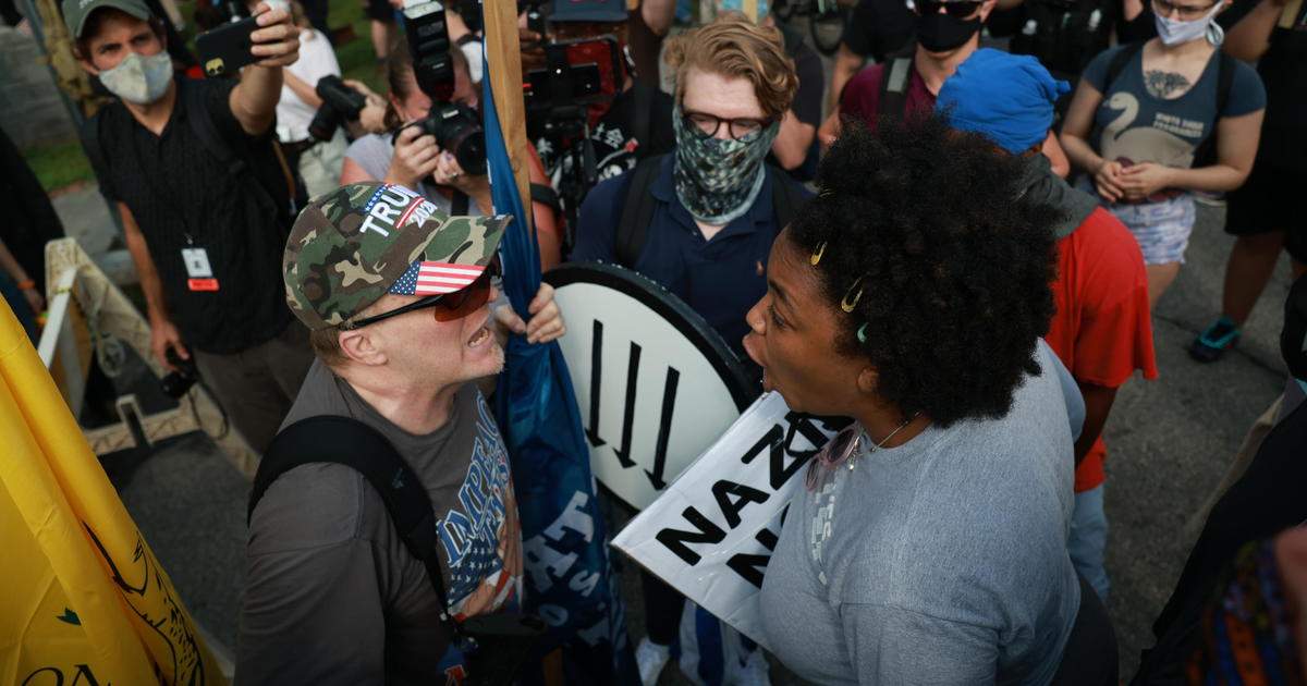 Rival protesters rally in Stone Mountain, Georgia