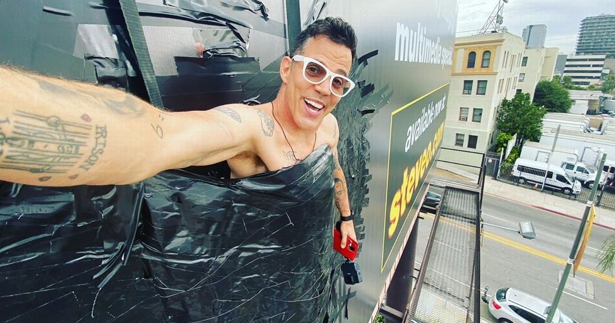 Jackass prankster Steve-O rescued after taping himself to billboard in LA