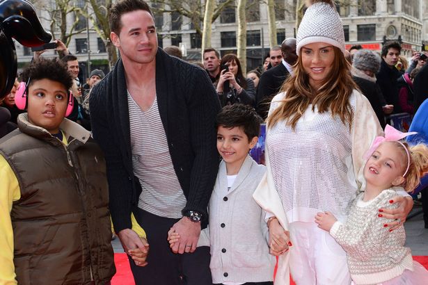 Kieran Hayler and Katie Price with her children Harvey Price, Junior Andre and Princess Tiaamii Andre