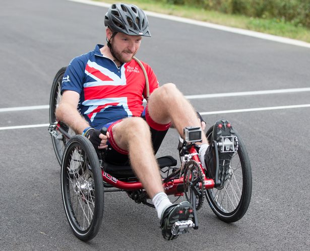 Invictus Games hopeful John James Chalmers at the London Velodrome