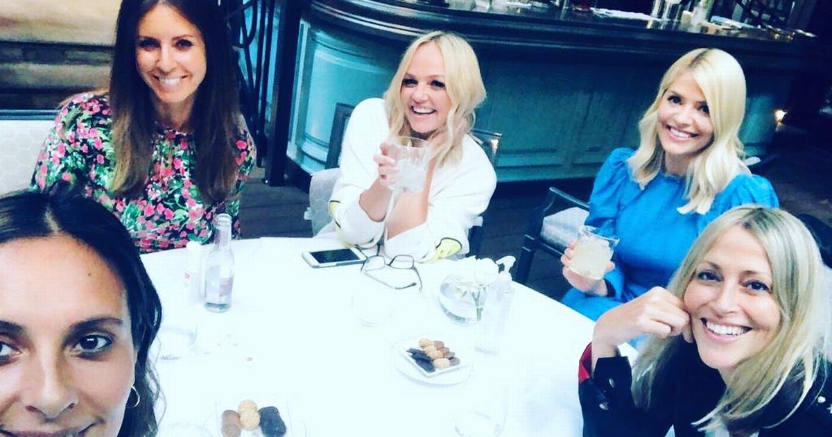 Holly Willoughby swigs margaritas with Emma Bunton on first night out in months