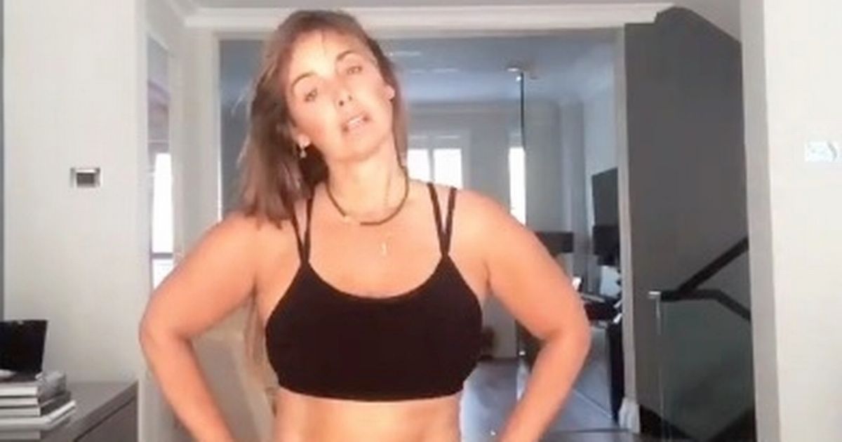 Louise Redknapp unveils chiselled abs as she works up a sweat in morning routine