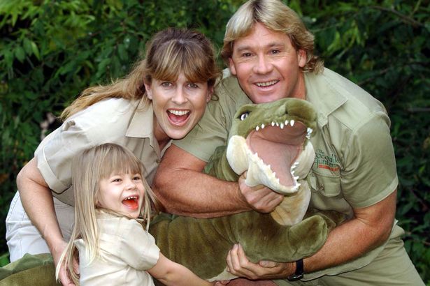 Steve Irwin and wife Terri and daughter Bindi pictured in July 2002, four years before his tragic death