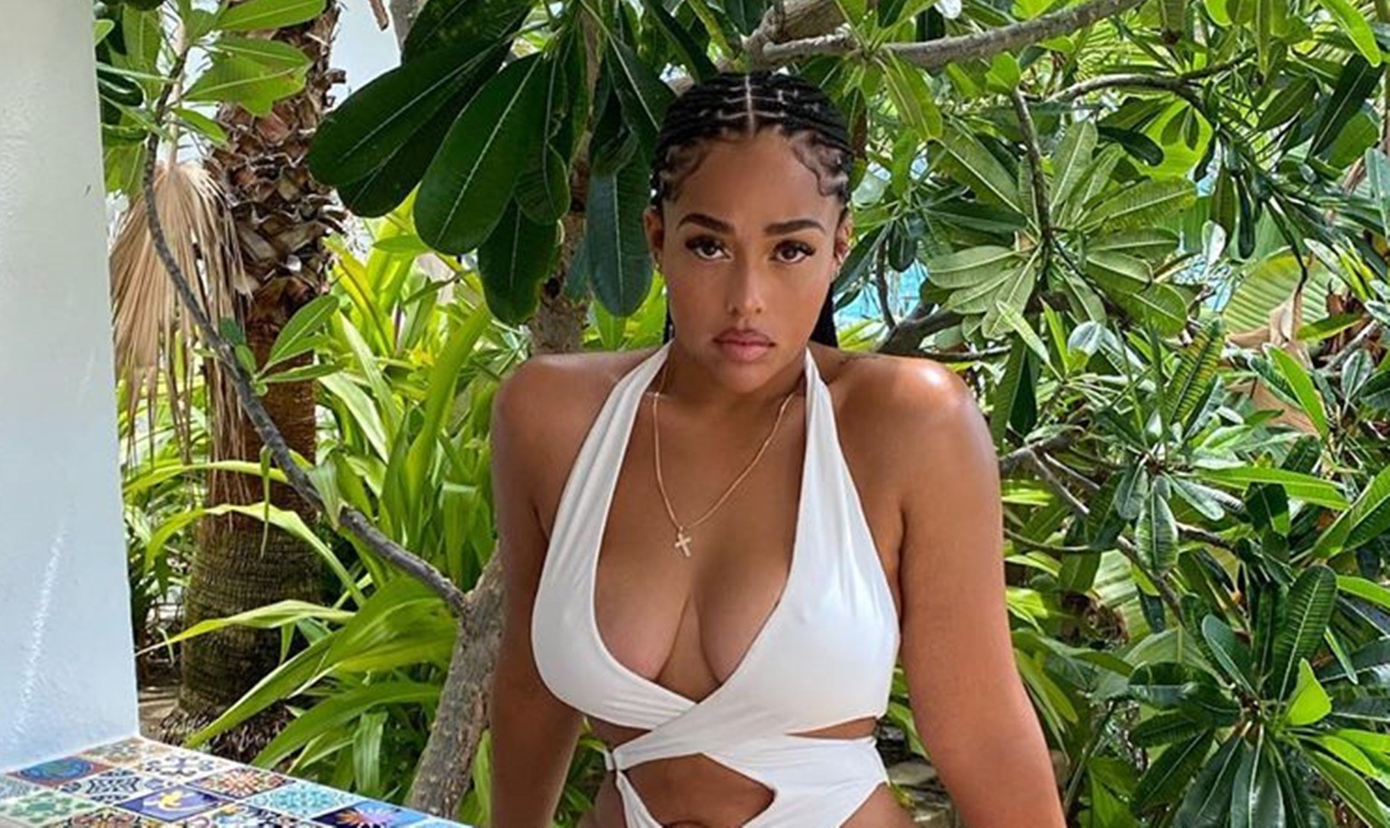 Jordyn Woods Destroys The Competition With Latest Bathing Suit Photos Which Explain Why Karl-Anthony Towns Cannot Keep His Hands To Himself Around Her — Critics Say She Is All Plastic