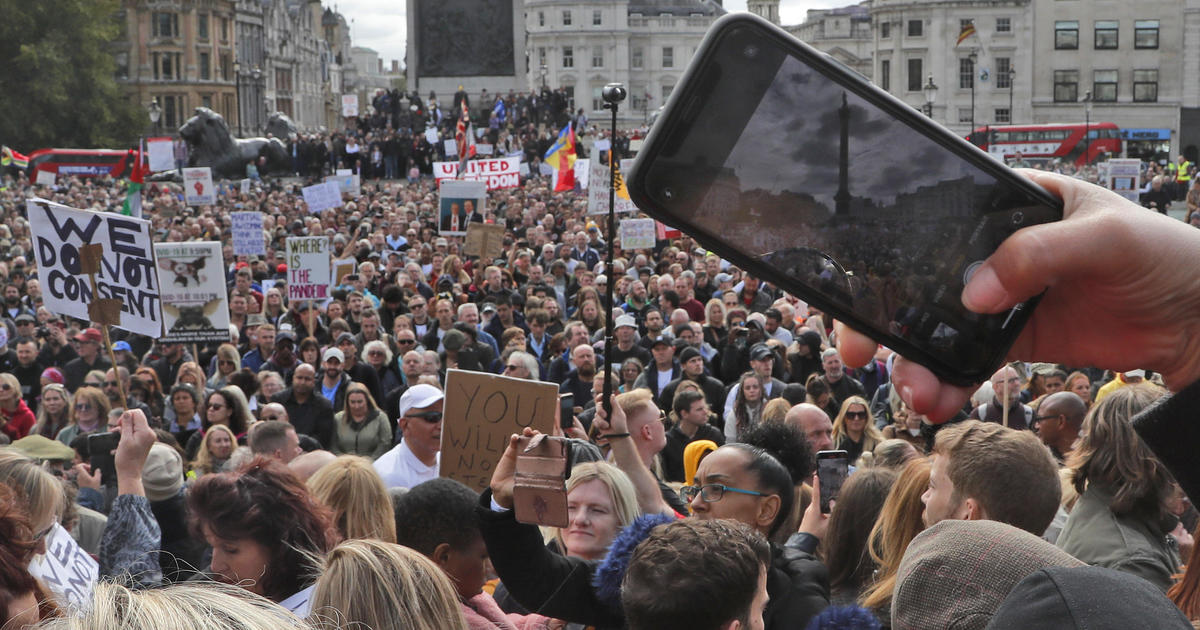 Thousands in London protest lockdowns and social distancing rules