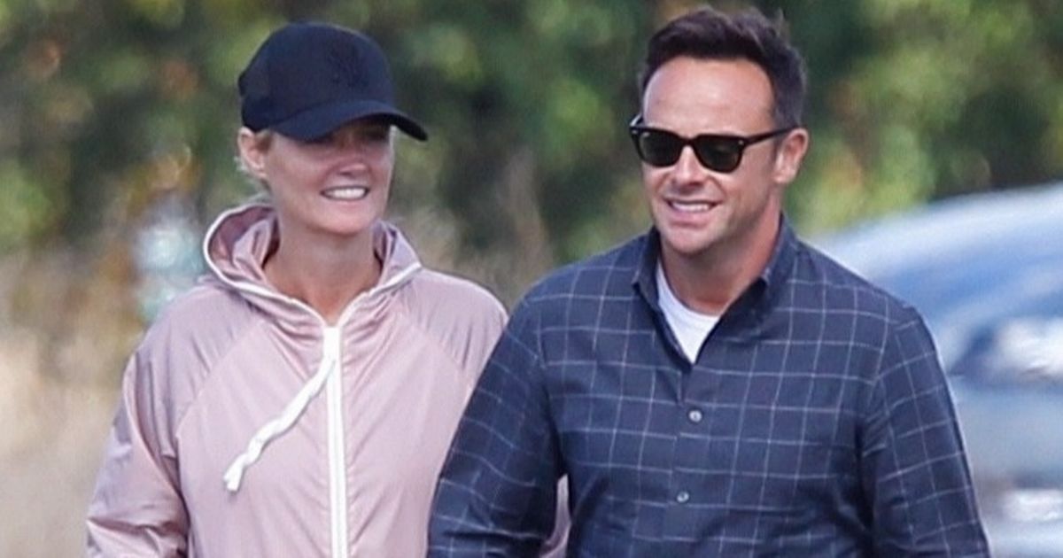 Besotted Ant McPartlin and Anne-Marie Corbett can’t stop laughing on dog walk