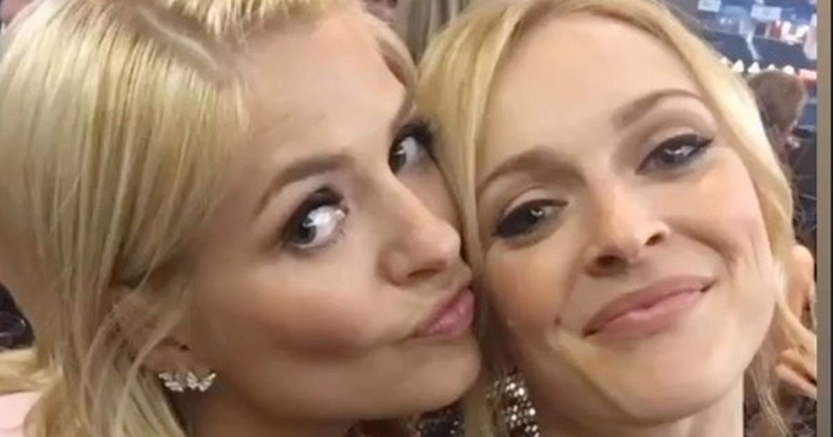 Holly Willoughby gives Fearne Cotton a kiss in sweet snap to mark BFF’s birthday