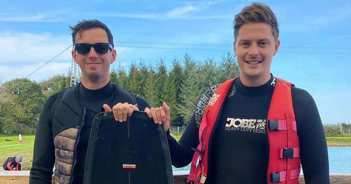 Dr Alex George celebrates brother Elliot’s birthday with wakeboarding fun