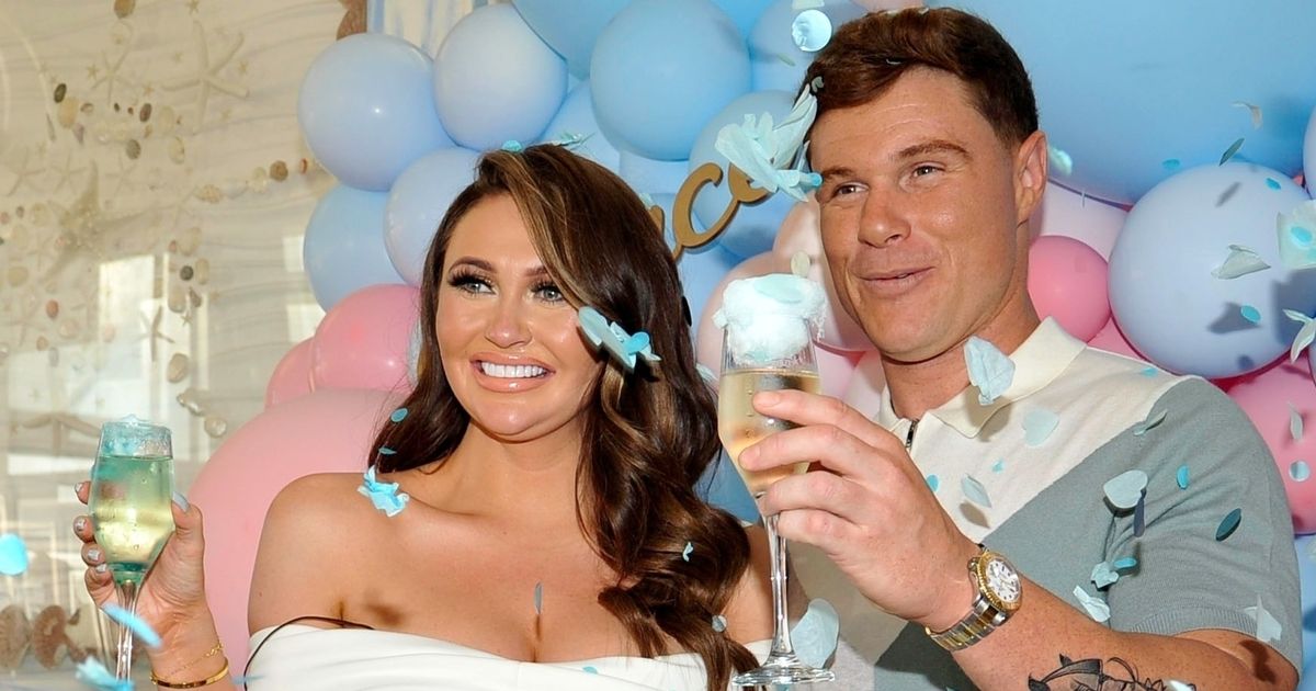 Pregnant Charlotte Dawson cries at her unborn baby’s gender reveal party