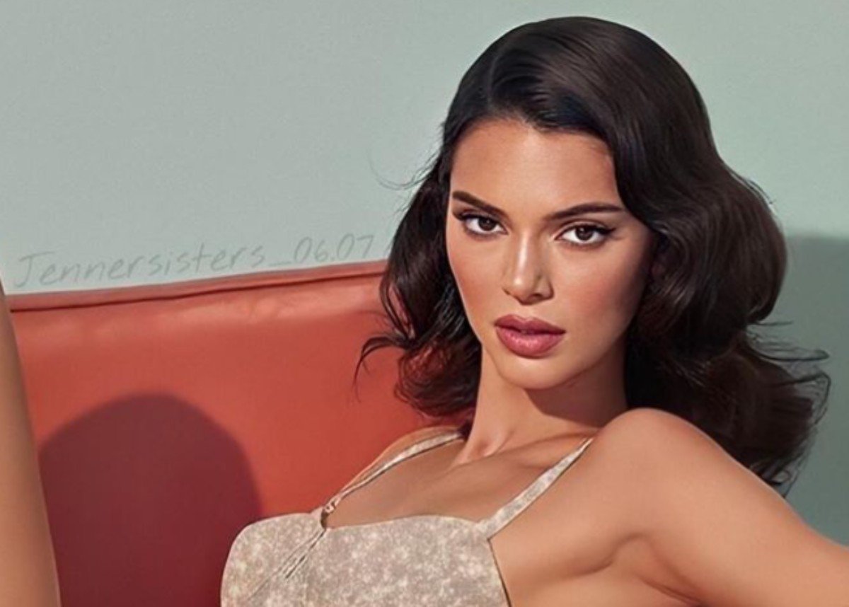 Kendall Jenner Stuns In Brown Maxi Dress With Slicked Hair Look