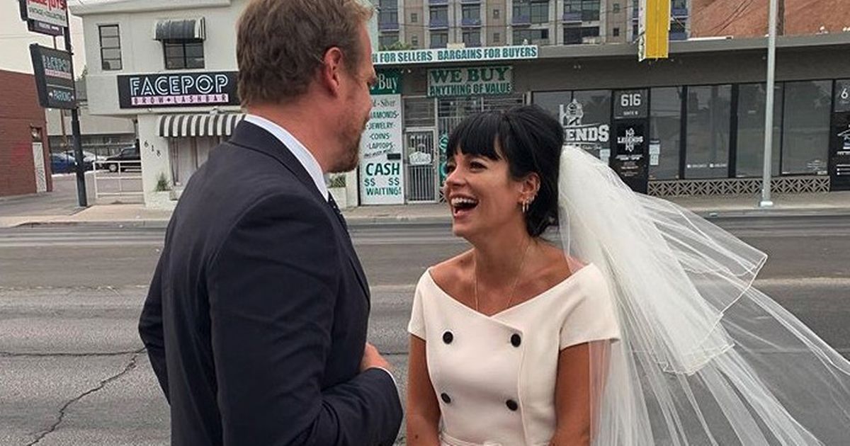 Lily Allen flashes stunning diamond ring after secret wedding ceremony in Vegas