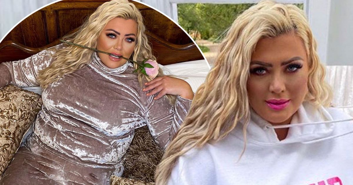 Gemma Collins looks slimmer than ever as she lounges in velvet tracksuit