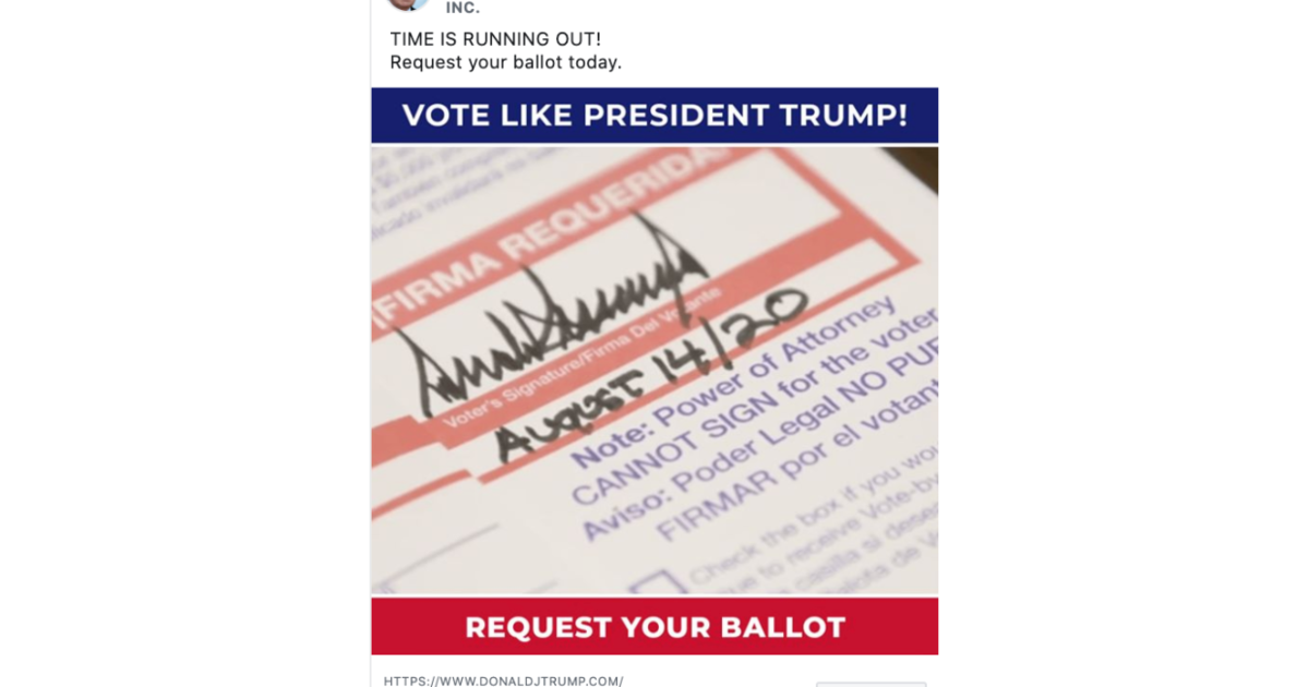 “Vote like Trump”: Campaign embraces mail-in voting in ad blitz