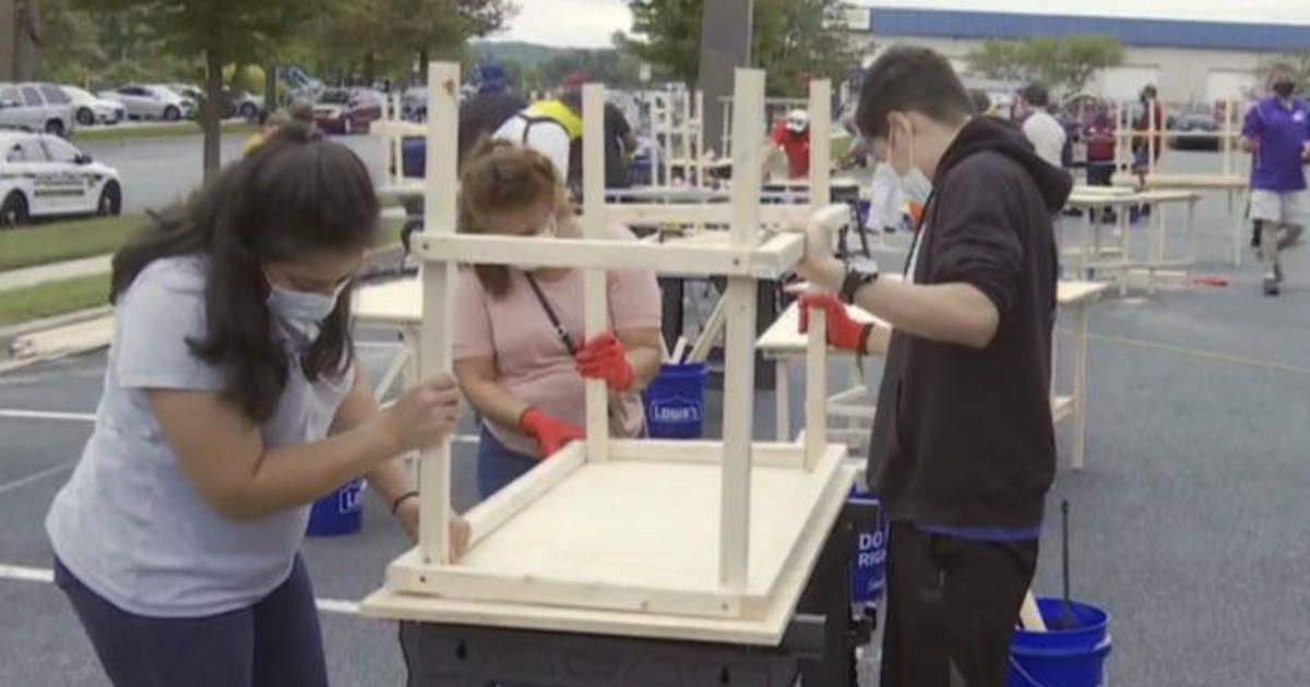 Volunteers build desks for underprivileged kids amid coronavirus pandemic