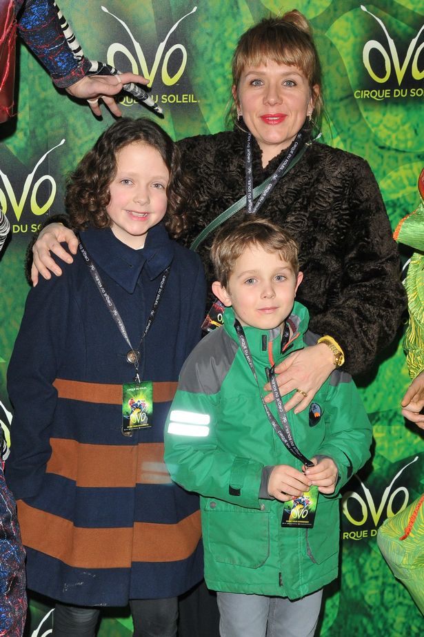 Kerry Godliman and her children during a London night out