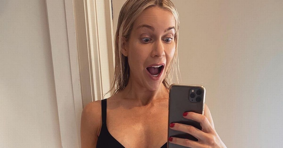 Kate Lawler showcases bare baby bump as she jokes her boobs look like Stilton