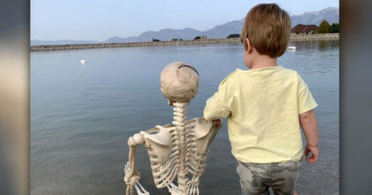 Halloween skeleton becomes 2-year-old boy’s best friend