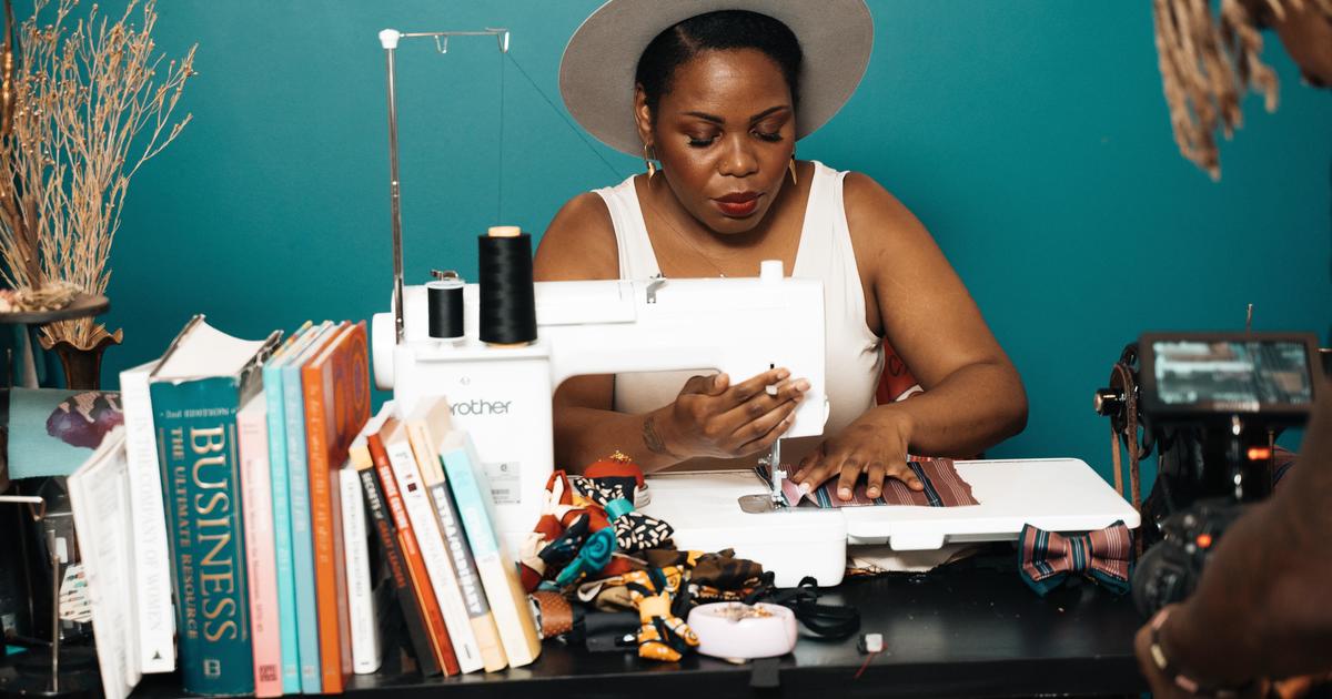 Woman teaches herself to sew and starts booming bow tie business