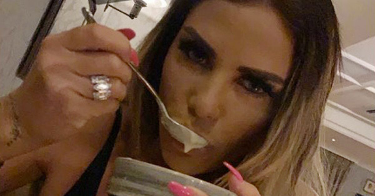 Carl Woods drools over Katie Price slurping on dessert after unveiling baby plan