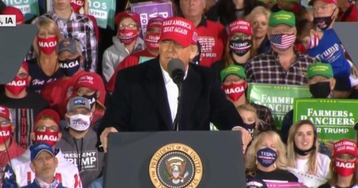 Trump touts COVID-19 recovery, holds large rally in Iowa despite White House guidelines