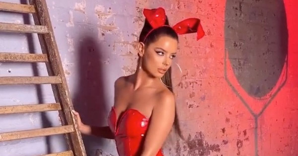 Maura Higgins dances to WAP in red hot latex for saucy Halloween shoot