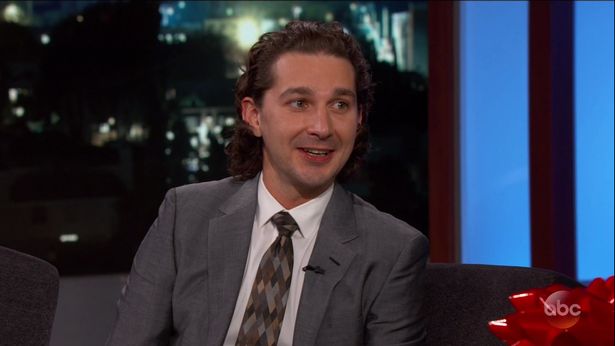 Shia LaBeouf during an appearance on ABC's 'Jimmy Kimmel Live!' Shia promotes the movie 'Man Down.'