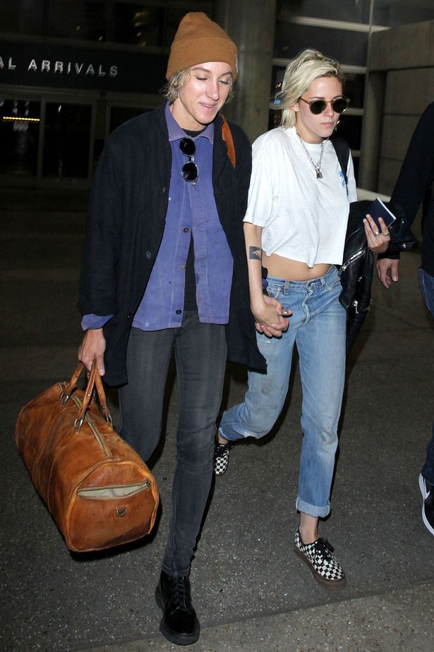 Alicia Cargile and Kristen Stewart arrive at LAX