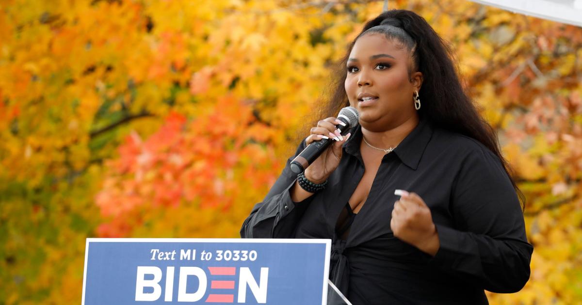 Lizzo campaigns for Biden in Michigan