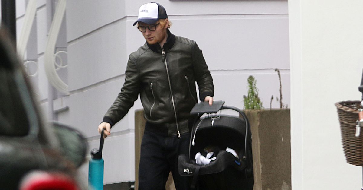 Ed Sheeran is seen with month-old daughter Lyra Antarctica for the first time