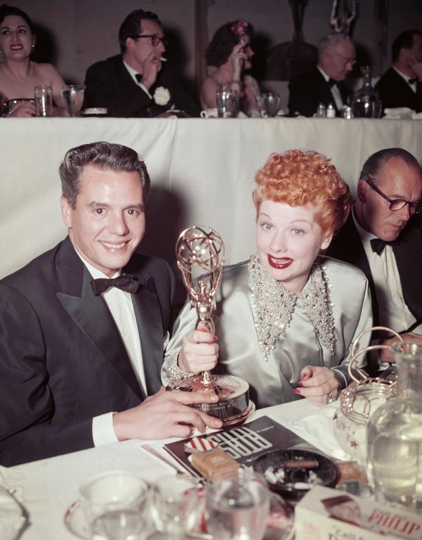 Lucille Ball and Desi Arnaz at the Emmy Awards