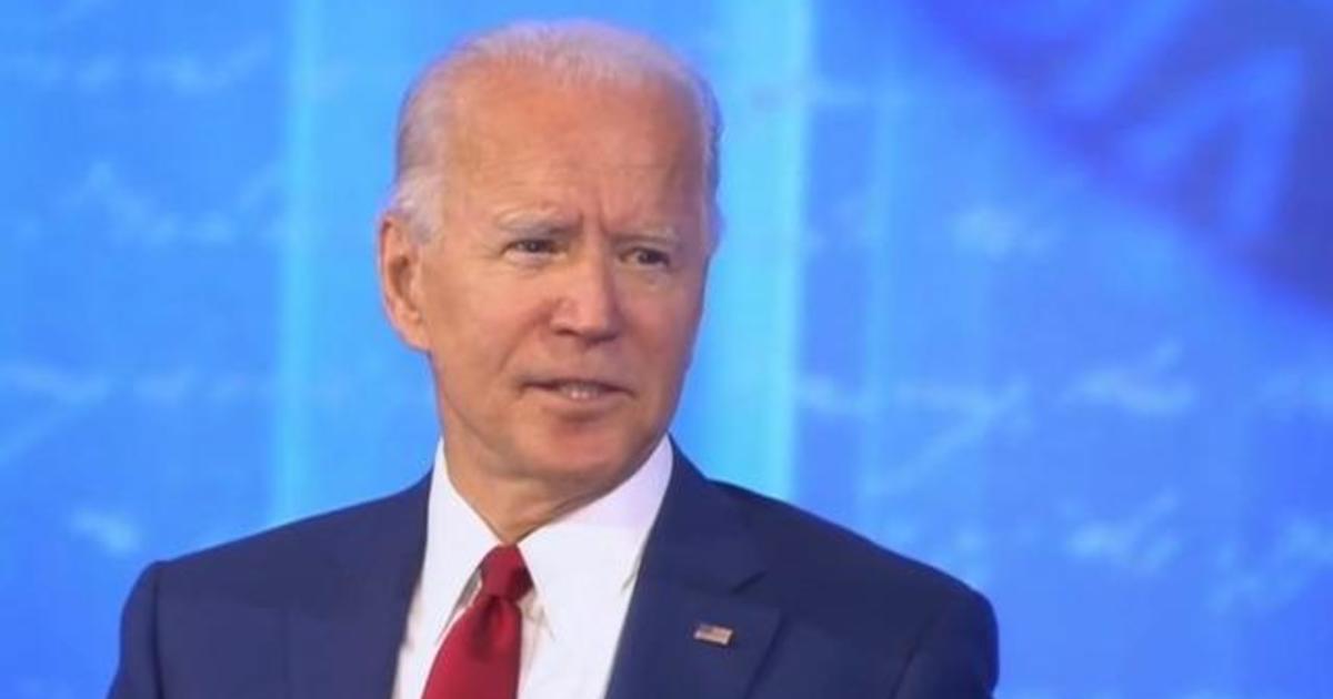 Democratic presidential nominee Joe Biden takes questions from voters at ABC town hall