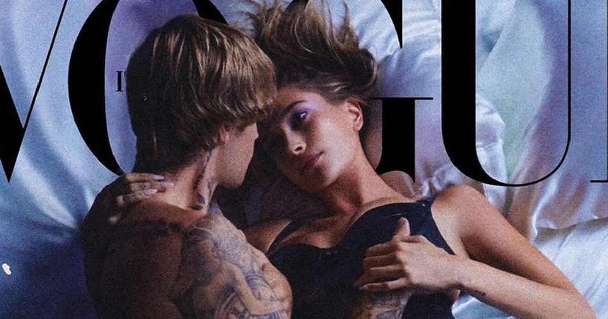 Justin and Hailey Bieber cosy up in bed for sultry Vogue cover