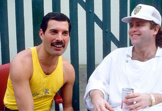 Freddie Mercury and his close friend Elton John