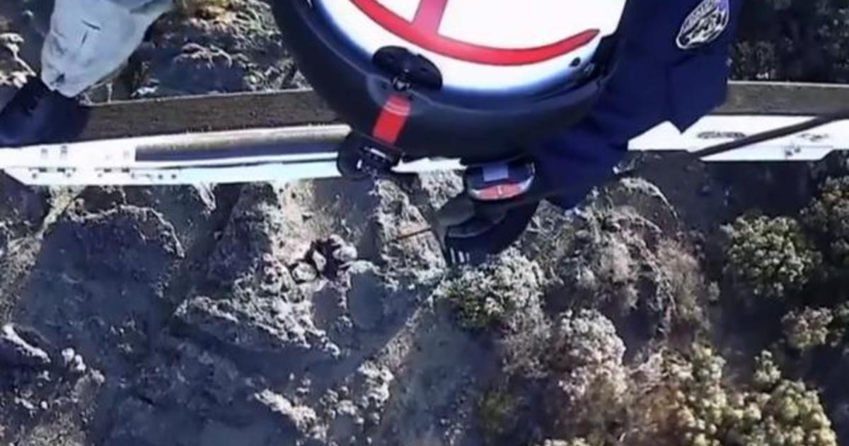 California crews rescue hiker pinned for hours by boulder